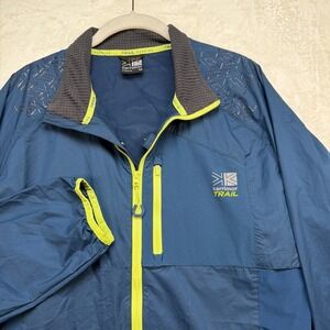 Karrimor Trail Running Jacket Mens Medium Blue Lightweight Windbreaker Packable